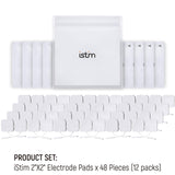 iSTIM Super Soft 2"x2" TENS Unit Electrodes for TENS Massage EMS - 100% JAPANESE GEL (2"X2" - 48 Pieces)