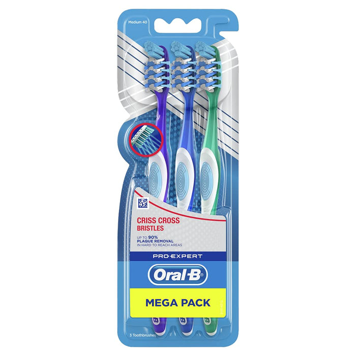 ORAL-B Pro Expert Criss Cross Toothbrush, 3-Count