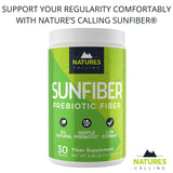 NATURE'S CALLING All-Natural Fiber Supplement | Gentle | Non-GMO | Low-FODMAP | Sunfiber | Prebiotic, 30 Servings (7.4 oz)