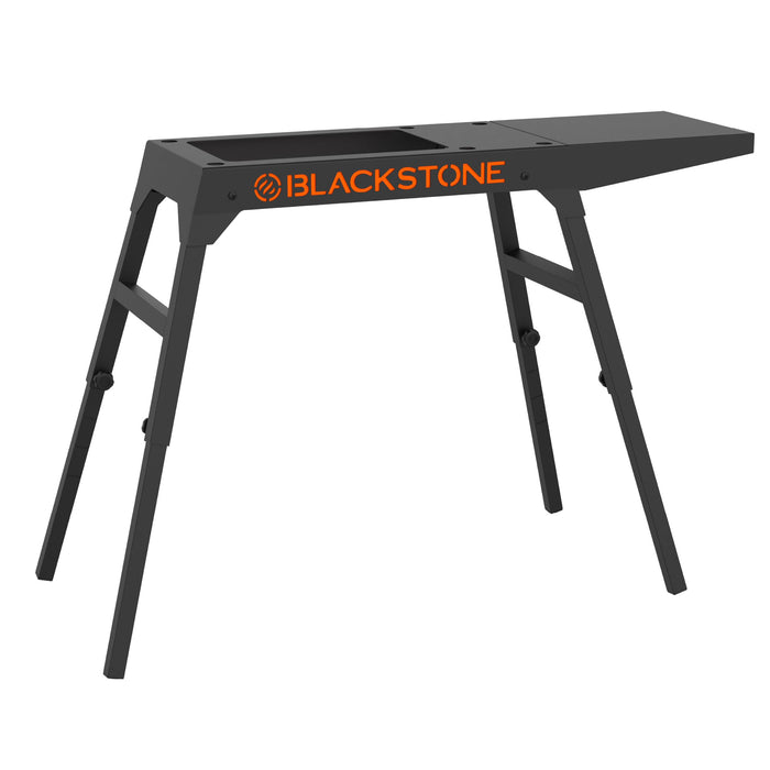 BLACKSTONE 5013 Collapsible 17” and 22” Tabletop Griddle Stand with Adjustable Legs and a Removable Side Shelf, Powder Coated Steel, Black