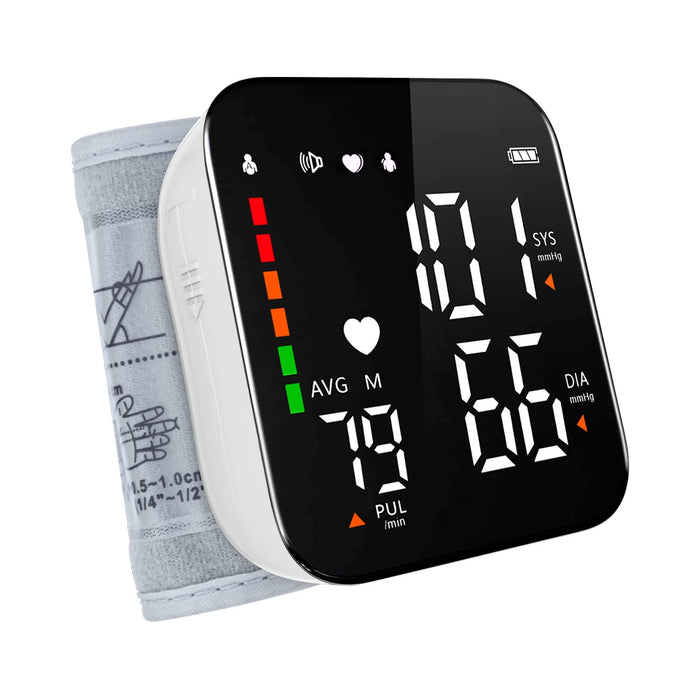 Greetmed Wrist Blood Pressure Monitor Automatic Talking Wrist Blood Pressure Cuff Digital Full Screen LED Display Bp Machine Adjustable Bp Cuff Voice Broadcast Health Care for Home Use