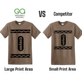 Crayon Tshirt Halloween Costume for Men Women Adult Size | Funny Cool Group Shirt idea | Graphic tee (3X_l, Brown)