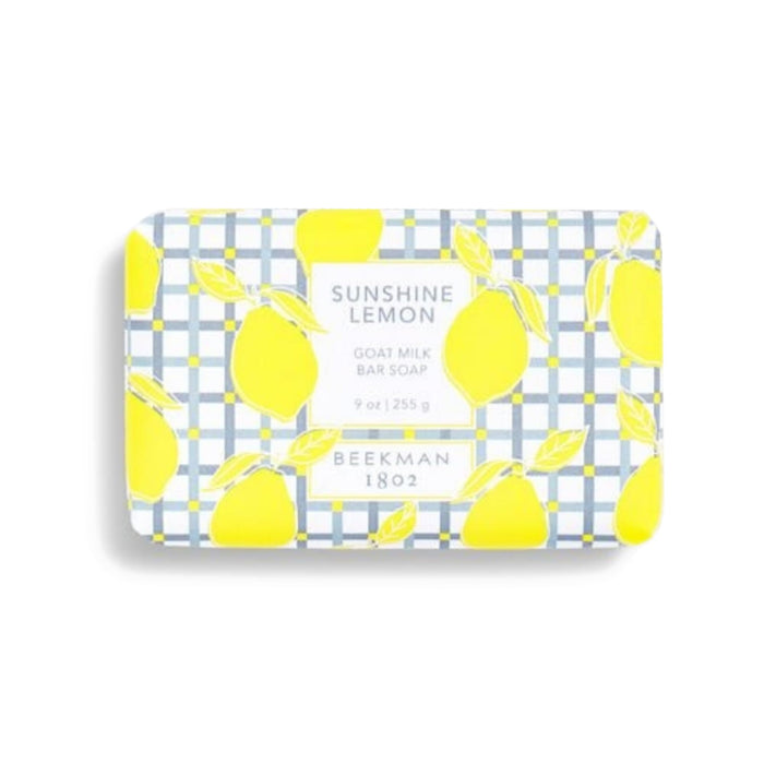 Beekman 1802 Goat Milk Body Soap Bar, Sunshine Lemon - Scented - 9 oz - Nourishes, Moisturizes & Hydrates - 100% Vegetable Soap with Lactic Acid - Good for Sensitive Skin - Cruelty Free