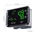 NOUYAN Blood Pressure Monitor Wrist Automatic BP Machine Adjustable Cuff 198 Memory Readings Large Backlit LCD Display with Carrying Storage Bag for Home Use, Medium, Black