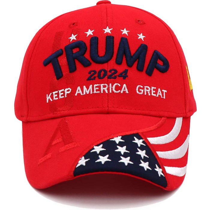 Trump 2024 Hat, Donald Trump 2024 Cap Keep America Great MAGA USA Embroidery Adjustable Baseball Cap