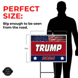 Donald Trump - Trump 2024 Stars - Double Sided -Durable Quality of Yard Sign and Road Sign with Stand - Rectangular 18" x 24" and 4mm Thick Corrugated Plastic - Made in the USA