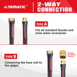 YAMATIC Female to Female Short Garden Hose 5/8 in x 5 ft, 2 in 1 Dual Use Heavy Duty Leader Hose with Solid Brass Connector