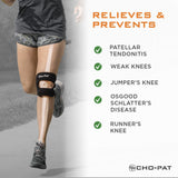 Cho-Pat Dual Action Double-Layer Adjustable Knee Strap, Pain Relief for Chondromalacia, Osgood Schlatter’s, Tendonitis, and Meniscus Tears, X-Small