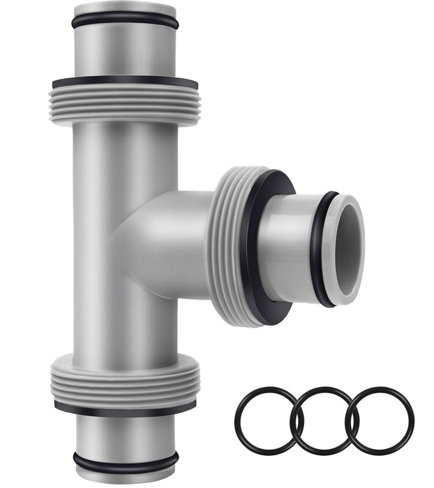 Pool Hose Connector for Leak-Proof Dual Seal and Stable Water Flow, 1.5" to 1.5" T-Joint Pool Hose Adapter for Pool Parts and Accessories Replacement, Easy No-Tool Install for Above Ground Pools