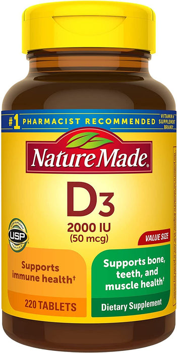 Nature Made Vitamin D3 2000 IU, Value Size, 220-Count (Pack of 2)