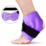 RelaxCoo 2 Pack Ankle Ice Pack Wrap, Reusable Gel Ice Pack for Foot Ankle Heel, Cold Compress Therapy for Pain Relief, Injuries, Achilles Tendonitis, Plantar Fasciitis, Sprains, Swelling - Purple