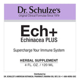 Dr. Schulze's Echinacea Plus | Echinacea Root and Seed | All Organic Extract | Gluten-Free & Non-GMO for Immune System Support | 4 oz