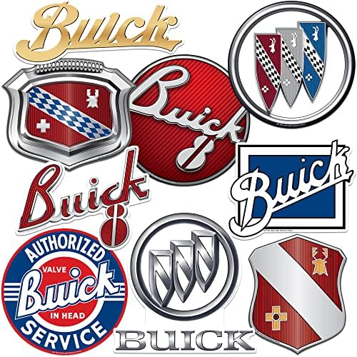 Buick Emblem Large Deluxe Stickers Variety Pack - Laptop, Water Bottle, Scrapbooking, Tablet, Skateboard, Indoor/Outdoor - Set of 9