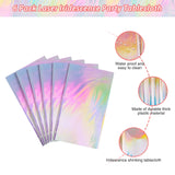 6 Pack Iridescence Plastic Tablecloths Shiny Disposable Laser Rectangle Table Covers Holographic Foil Tablecloth Iridescent Party Decoration Birthday Bridal Wedding Christmas 54" x 108"(Laser)