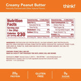 think! Protein Bars, High Protein Snacks, Gluten Free, Kosher Friendly, Creamy Peanut Butter, Nutrition Bars, 2.1 Oz per Bar, 12 Count (Packaging May Vary)