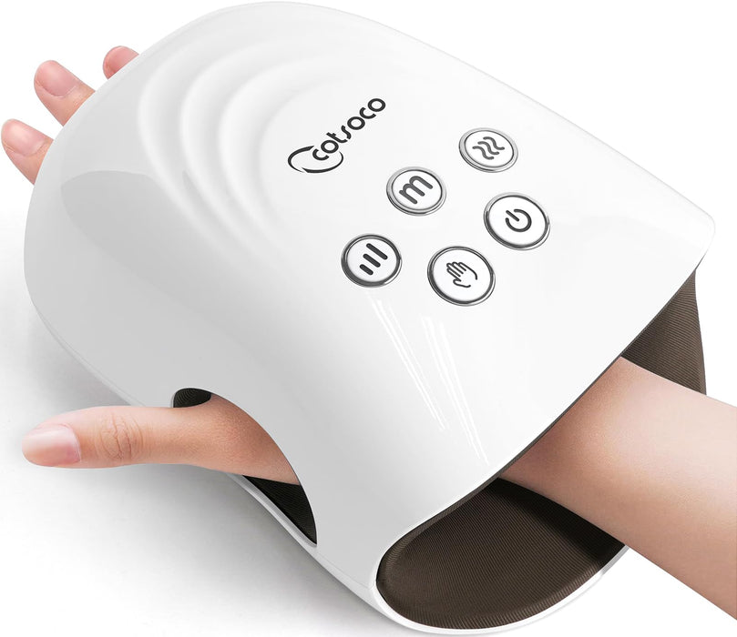 cotsoco Hand Massager with Heat and Compression for Arthritis and Carpal Tunnel, Birthday Gifts for Women Mom Men,White, Gift for Birthday