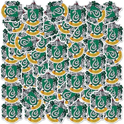 Harry Potter Slytherin Crest 50ct Vinyl Large Deluxe Stickers Variety Pack - Laptop, Water Bottle, Scrapbooking, Tablet, Skateboard, Indoor/Outdoor