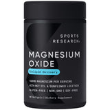 Sports Research® Magnesium Oxide with Coconut Oil - Heart and Bone Health - Gluten Free, Non-GMO, Soy Free - 90 Softgels
