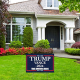 Factory Crafts Made In USA, Not China | Trump Vance 2024 Yard Sign | Take America back Blue lawn Rally Placard | Outdoor Decoration 18" x 12" Double Sided Print with H-Stake