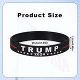 lasuroa 24pcs Trump 2024 Bracelets, Trump 2024 Silicone Bracelets Take America Back Inspirational Motivational Wristbands Trump Rubber Bracelets for Teens Men Women