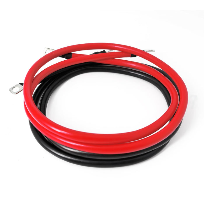 2 AWG Battery Cable 3FT 2 Gauge Pure Copper Battery Inverter Cables with 3/8 in Lugs Both Ends Power Inverter Wire Set for Automotive Solar Power Inverter Marine Boat RV Car Motorcycle (3FT)