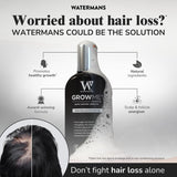 Watermans Grow Me Hair Growth Shampoo. Hair Thickening Treatment for Women & Men with progressed thinning. Biotin, Argan Oil, Rosemary, Niacinamide