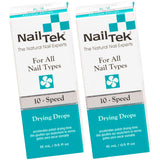 Nail Tek 10-Speed, Polish Drying Drops for All Nail Types, 0.5 oz, 2-Pack