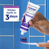 Crest 3D White Brilliance Luminous Purple Teeth Whitening Toothpaste, 4.6 oz Pack of 3, Anticavity Fluoride Toothpaste, 100% More Surface Stain Removal, 24 Hour Active Stain Prevention