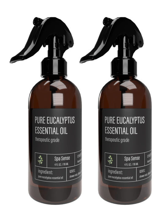 Spa Sense Pure Eucalyptus Oil Shower Mist and Steam Room Spray - All Natural Room Spray and Eucalyptus Spray for Shower - Premium Aromatherapy Eucalyptus Essential Oil Spray - 4 Ounce, 2 Pack