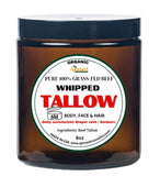 Whipped Tallow Cream - Pure Grass-Fed Beef Moisturizer for Face, Body, Hands - Handmade Tallow Cream, Small Batches for Dry Skin, Organic Beef Tallow, for All Hair Types (Sandalwood Vanilla, 8oz)
