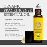 Organic Frankincense Serrata Essential Oil Roll on, 100% Pure USDA Certified Aromatherapy - 10 ml Roller by Silk Road Organic - Always Pure & Organic