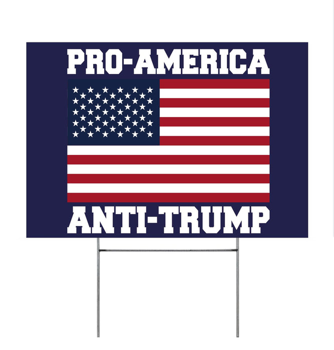 Vrogadso Anti Trump Yard Signs 2024 Yard Sign Pro-Biden Anti-Trump Sign Lawn Biden Trump Yard Sign with Yard Stake 12''x18'' Large