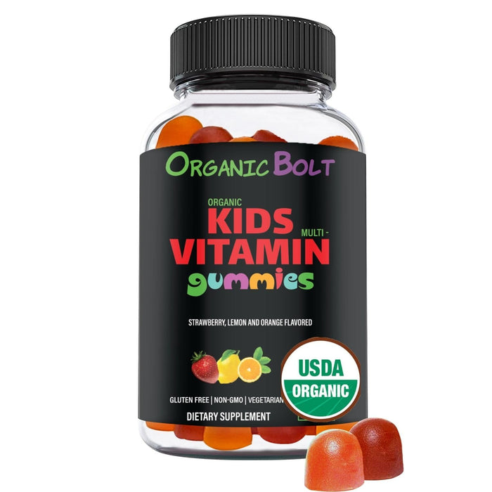 USDA Organic Kids multivitamins 30-60 Day Supply, Daily Kids Multivitamin Gummies with Vitamin C, D, A, E, B6, B12, Biotin, Zinc. Organic Kids Vitamins for Immune Support and Overall Health. 60 Count