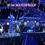 Dazzle Bright 2 Pack Solar String Lights Outdoor, Total 80FT 240LED Solar Powered Waterproof Fairy Lights 8 Modes, Copper Wire Lights for Christmas Patio Party Tree Yard Decoration (Blue)