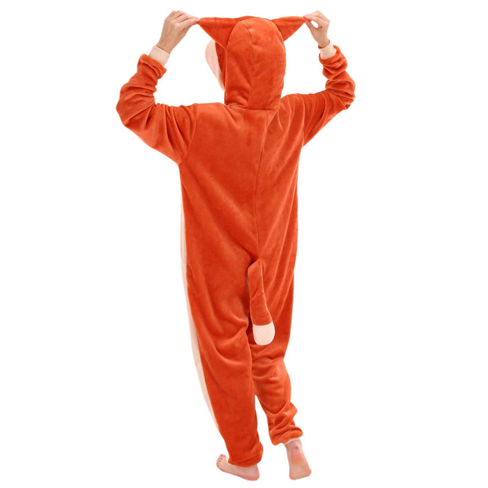 COSUSKET Snug Fit Unisex Adult Onesie Pajamas, Flannel Cosplay Fox One Piece Halloween Costume Sleepwear Homewear