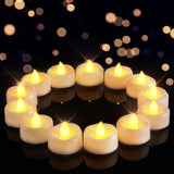 Merrynights LED Candles, 50Pack Tea Lights Candles Battery Operated Bulk, Flameless Tealight Candles, Realistic Tea Lights for Christmas Halloween Wedding Diwali Decor, 1.5'' D X 1.25'' H, Warm Yellow