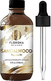 Florona Sandalwood Premium Quality Fragrance Oil - 4 fl oz Therapeutic Grade for Skin Care & Focus, Woody and Earthy Aroma for Clarity, Diffuser Aromatherapy