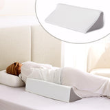 Bedluxe Wedge Pillow for Side Sleeping, Bed Wedge& Body Positioners, Back Pillow for Pregnancy, Back Pain, Leg Elevation and Side Sleepers, Memory Foam Body Pillow, Anti-Slip Base, White/Grey