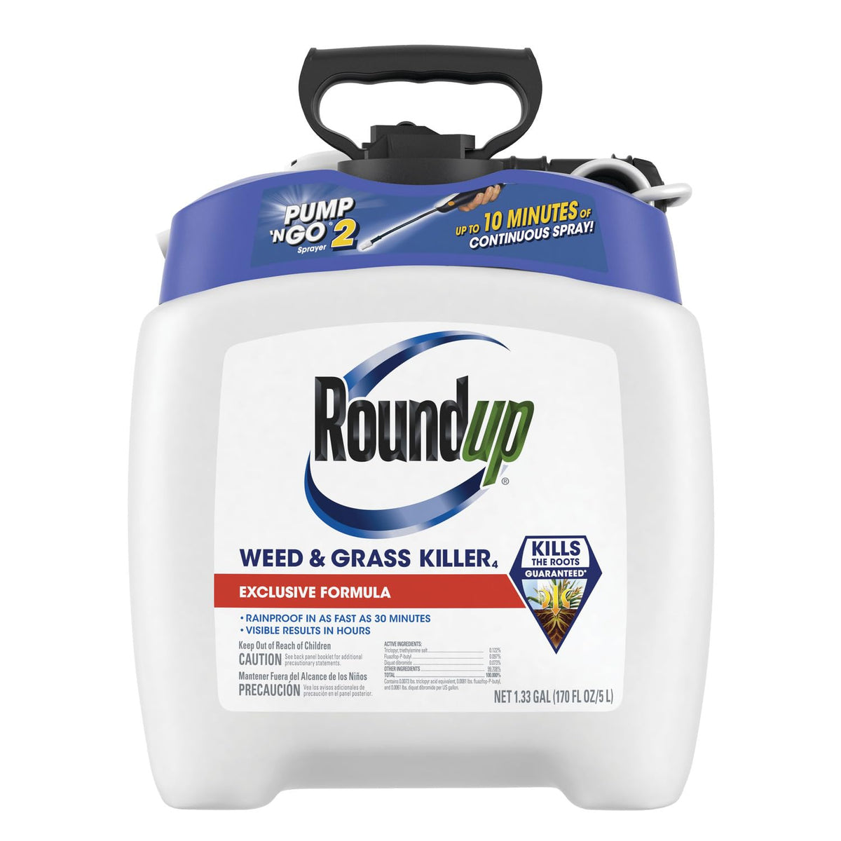 Roundup Weed & Grass Killer₄ with Pump 'N Go 2 Sprayer, Use In and Aro