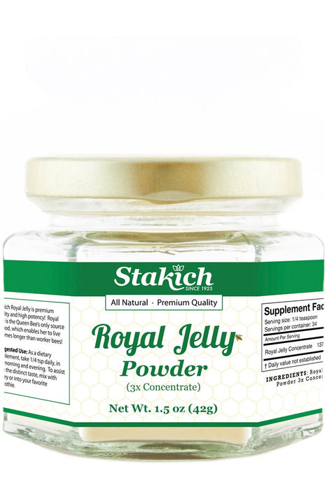 Stakich Royal Jelly Powder - 1.5 Ounce - 3X Concentrate - Freeze Dried, Pure, Natural