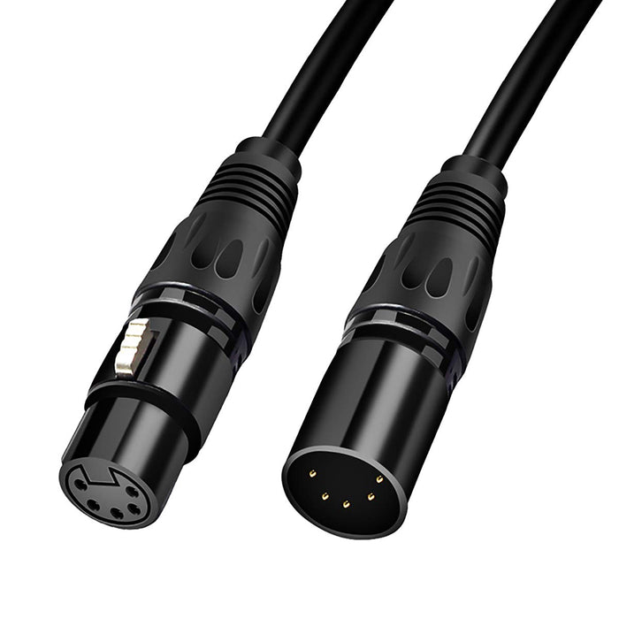 HOSONGIN 5 PIN XLR DMX Cable Adapter 10 Feet, DMX512 5PIN XLR Male to Female 5-PIN DMX Cable