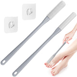 TOPHOME 2 Pack Toe Cleaning Brush,Silicone Foot Scrubber for Shower with 15.7" Long Handle Soft Cleaning Bath Brush Feet Cleaner Scrub Foot Care for Seniors,Elderly, Men and Women (GREY)