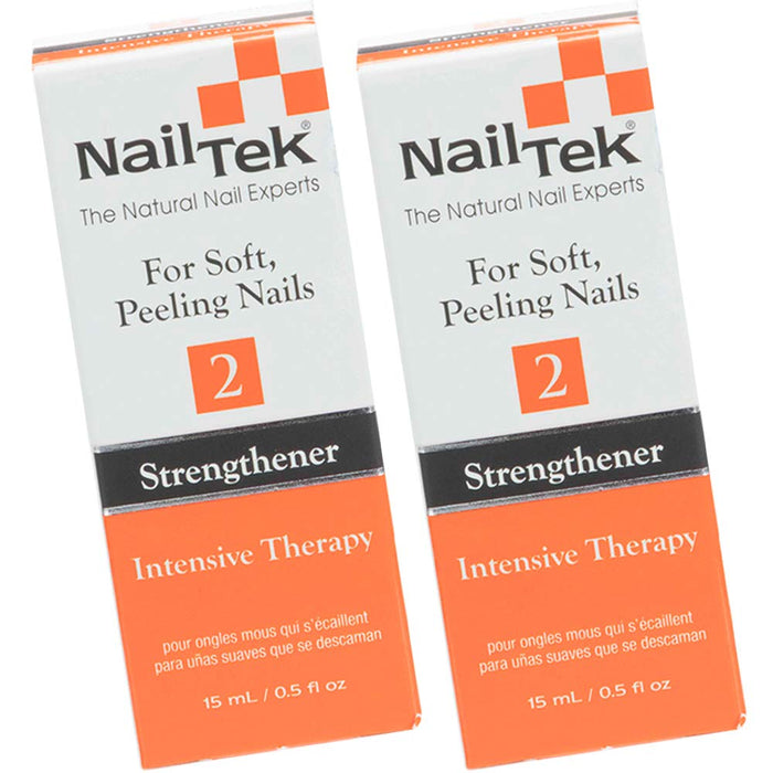 Nail Tek Intensive Therapy 2, Nail Strengthener for Soft and Peeling Nails, 0.5 oz x 2-Pack