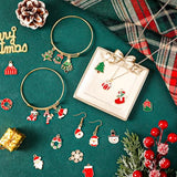 MARFOREVER 120 PCS Christmas Charms for Jewelry Making, Assorted Gold Enamel Xmas Charm Pendants for DIY Bracelet Necklace Earrings Making Supplies