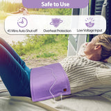 Comfheat USB Heating Pad for Car, 5V Portable Heated Travel Blanket Pads Heat Settings & Auto Shut Off, Moist & Dry Hot Therapy for Pain Relief Abdomen Cramps (16"x 12") (No Battery) - Purple