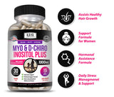 Kaya Naturals Myo & D-Chiro Inositol Plus | Natural Fertility & Estrogen | Most Optimal 40:1 Ratio | Hormonal Balance & Healthy Ovarian Function Support for Women, Vitamin B8-30 Capsules