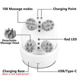 mxm2mxm Electric Head Massager Waterproof,with 4 Detachable Massage Heads,Wireless Portable Red Light Care Handheld Massager,4 Massage Modes Stress Relax for Scalp,Suitable The Whole Body and Pets