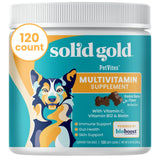 Solid Gold Dog Multivitamin - Bacon Flavored Dog Vitamins Chewable Supplement - Pumpkin & Probiotics for Digestive Support - Biotin for Healthy Skin & Coat - Vitamin C for Immune Support - 120 Count