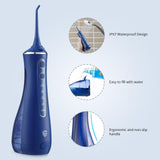 LF Water Dental Flosser for Teeth with 6 Jet Tips, 4 Modes, Professional Cordless Cleaner Picks for Teeth Cleaning, IPX7 Waterproof, Portable, Rechargeable Power Floss Oral Irrigator for Home Travel