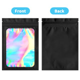 100 pack mylar bags holographic smell proof packaging bag for small bussiness resealable zipper sealable pouch bags sample, jewelry, lipgloss, food ,soap ,electronic supplies（7×9 inch,holographic）